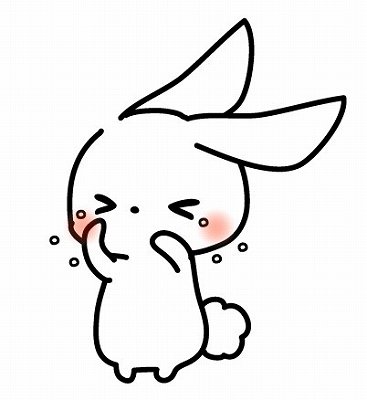 泣いているウサギのイラスト